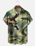 Moisture-wicking Alligator vs. Python Swamp Art Chest Pocket Hawaiian Shirt