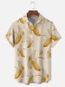 Moisture-wicking Fun Casual Banana Chest Pocket Hawaiian Shirt