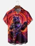 Moisture Wicking Music Guitar Cat Chest Pocket Hawaiian Shirt