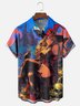 Moisture Wicking Halloween Witch Chest Pocket Hawaiian Shirt