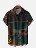 Moisture-wicking Funny Watermelon Skull Halloween Chest Pocket Hawaiian Shirt