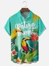 Moisture-wicking Palm Tree Toucan Parrots Retirement Life Chest Pocket Hawaiian Shirt