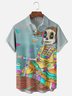 Hardaddy x Blucranium Moisture-wicking Fantastic Skeleton Lady Illustration Art Chest Pocket Casual Shirt