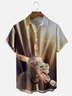Moisture Wicking Musical Funny Donkey Chest Pocket Hawaiian Shirt
