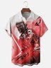 Moisture Wicking Ombre Robot Star Chest Pocket Hawaiian Shirt