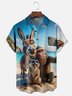 Moisture Wicking Bigfoot Raccoon Donkey Funny Fun Selfie Chest Pocket Hawaiian Shirt