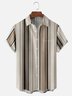 Moisture Wicking Geometric Stripes Chest Pocket Hawaiian Shirt