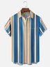 Moisture Wicking Geometric Stripes Chest Pocket Hawaiian Shirt