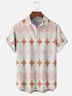 Moisture Wicking Medieval Geometric Color Block Chest Pocket Hawaiian Shirt