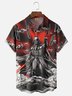 Moisture Wicking Star Robot Chest Pocket Hawaiian Shirt