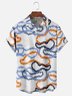 Moisture Wicking Geometric Abstract Painting Chest Pocket Hawaiian Shirt