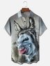 Moisture-Wicking Gradient Abstract Art Painting Funny Donkey Chest Pocket Hawaiian Shirt