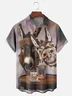 Moisture-Wicking Ombre Abstract Donkey Chest Pocket Hawaiian Shirt
