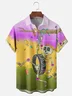 Hardaddy X Blucranium Moisture-wicking Skull Gradient Color Chest Pocket Hawalian Shirt