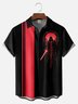 Big Size Moisture-wicking Star Universe Chest Pocket Bowling Shirt