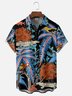 Hardaddy x Emmar Studio Moisture Wicking Vintage Plants, Birds, Parrots, Lizards Chest Pocket Hawaiian Shirt