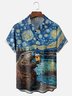 Moisture Wicking Beer Festival American Flag Art Chest Pocket Hawaiian Shirt