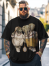 Hardaddy x Mikekoubou Big Size Men's Elephant Hippo Fun Art Loose T-shirt