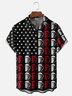 Moisture Wicking American Flag Vintage Beer Festival Chest Pocket Hawaiian Shirt