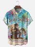Moisture-wicking Palm Tree Retired Fishing Chest Pocket Hawaiian Shirt