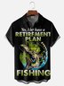 Moisture-wicking Retired Fishing Chest Pocket Hawaiian Shirt