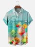 Moisture-wicking Retired Cocktail Fruits Chest Pocket Hawaiian Shirt