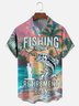 Moisture-wicking Retired Fishing Chest Pocket Casual Shirt