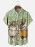 Hardaddy x Mikekoubou Moisture Wicking Art Elephant Playing Tennis Chest Pocket Hawaiian Shirt