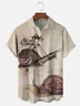 Hardaddy x Mikekoubou Moisture Wicking Art Tree Frog Riding A Snail Chest Pocket Hawaiian Shirt