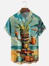 Moisture Wicking TiKi Beach Cocktail Chest Pocket Hawaiian Shirt