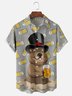 Moisture Wicking Groundhog Beer Chest Pocket Hawaiian Shirt