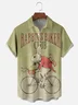 Hardaddy x Mikekoubou Moisture Wicking Art Rabbit On A bicycle Chest Pocket Hawaiian Shirt