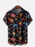 Moisture Wicking Rock Punk Guitar Chest Pocket Hawaiian Shirt