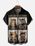 Hardaddy x Mikekoubou Moisture Wicking Art Wanted Cat Chest Pocket Hawaiian Shirt