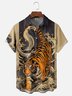 Moisture-wicking Ukiyo-e Tiger Japan Chest Pocket Hawaiian Shirt