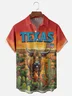 Moisture-wicking Western Texas Cattle Chest Pocket Casual Shirt