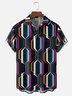 Moisture-wicking Geometric Abstract Stripes Chest Pocket Casual Shirt