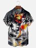 Moisture Wicking Abstract Coconut Tree Chest Pocket Hawaiian Shirt