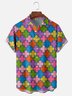 Moisture-wicking Geomatric Floral Chest Pocket Casual Shirt