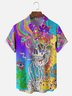 Moisture-wicking Art Pop Music Hippie Skull Chest Pocket Casual Shirt