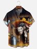 Moisture-wicking Funny Straw Hat Donkey Farm Chest Pocket Hawaiian Shirt