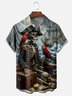 Moisture-wicking Ocean Skeleton Pirate Ship Chest Pocket Hawaiian Shirt