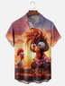 Moisture-wicking Funny Early Chicken Chest Pocket Hawaiian Shirt