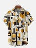 Moisture Wicking Abstract Geometric Wine Glass Chest Pocket Hawaiian Shirt