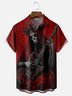Moisture-wicking Music Rock Roll Skull Guitar Chest Pocket Casual Shirt