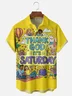 Moisture Wicking Happy Saturday Chest Pocket Hawaiian Shirt
