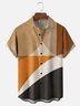 Moisture-Wicking Geometric Colorblock Chest Pocket Hawaiian Shirt