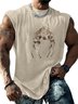 Hardaddy X Mikekoubou Mens Crewneck Tank Tops Reindeer Boxing Beach Sleeveless Shirt