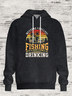Vintage Hawaiian Coconut Tree Fishing Hoodie Sweatshirt