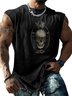 Hardaddy X Mikekoubou Mens Crewneck Tank Tops Skull Palm Beach Sleeveless Shirt
